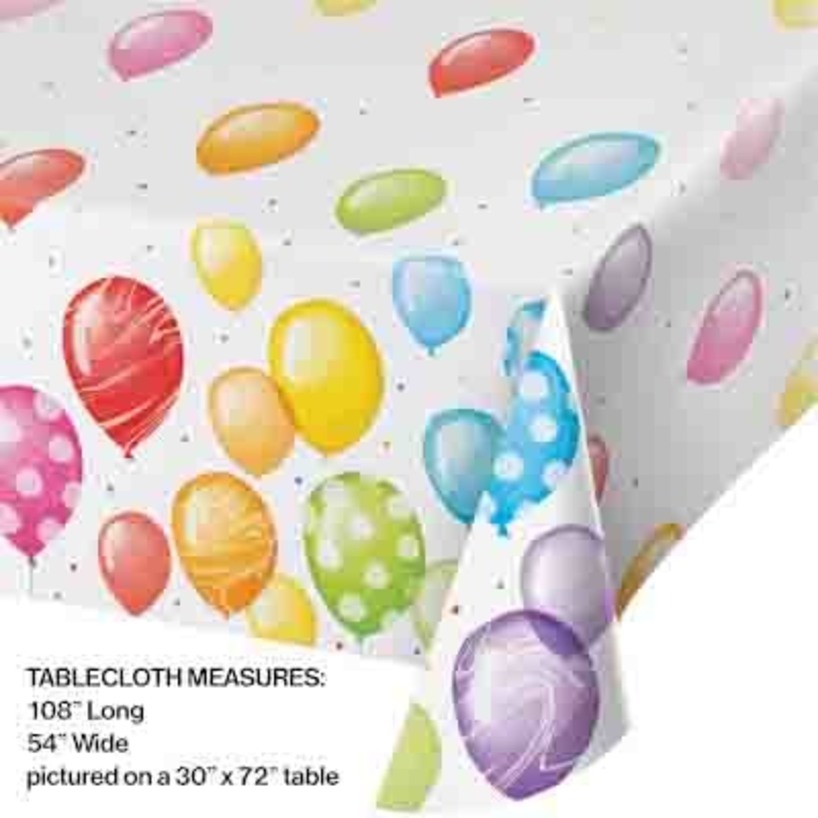 Creative Converting Balloon Bash Tablecover - 54" x 102"