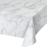Creative Converting Marble Patterned Tablecover - 54" x 108"