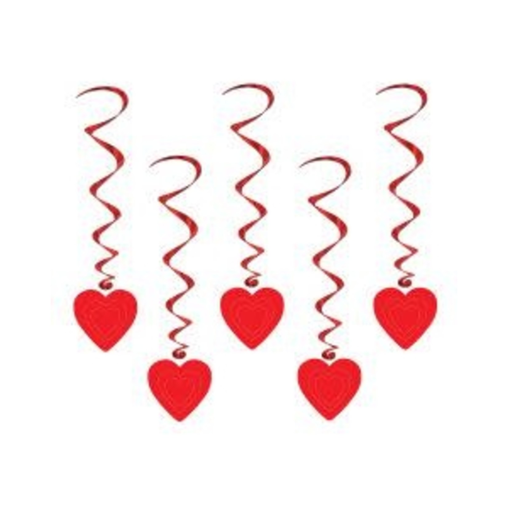 Beistle 35" Valentine's Hearts Hanging Whirls - 5ct.
