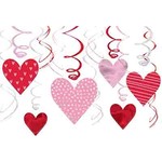 Amscan Valentines Heart Swirl Decorations - 12ct.