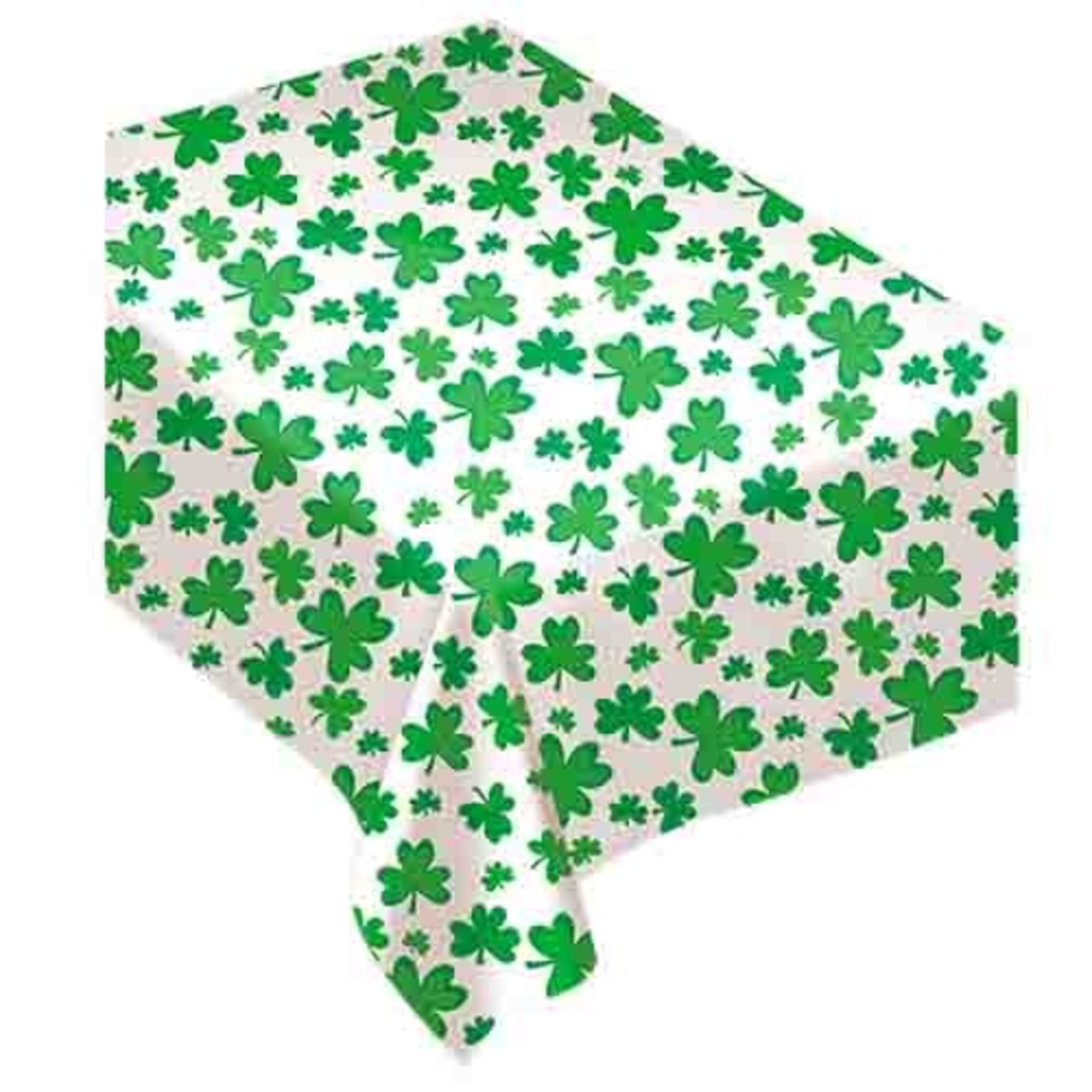 Amscan St. Patrick's Day Shamrock Vinyl Backed Table Cover - 52" x 90"