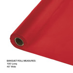 Touch of Color 100' Classic Red Plastic Tablecover Roll - 1ct.