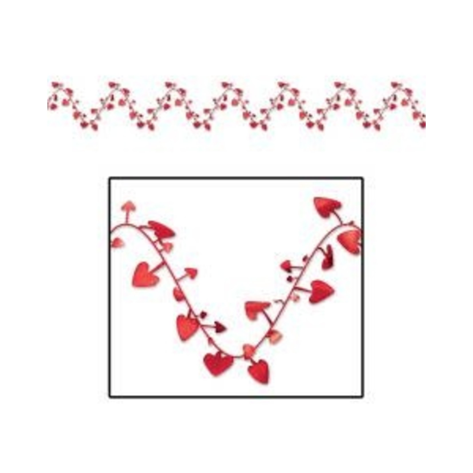 Beistle Gleam 'N Flex Red Heart Garland - 25ft.