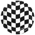 Creative Converting 7" Black & White Check Plates - 8ct.