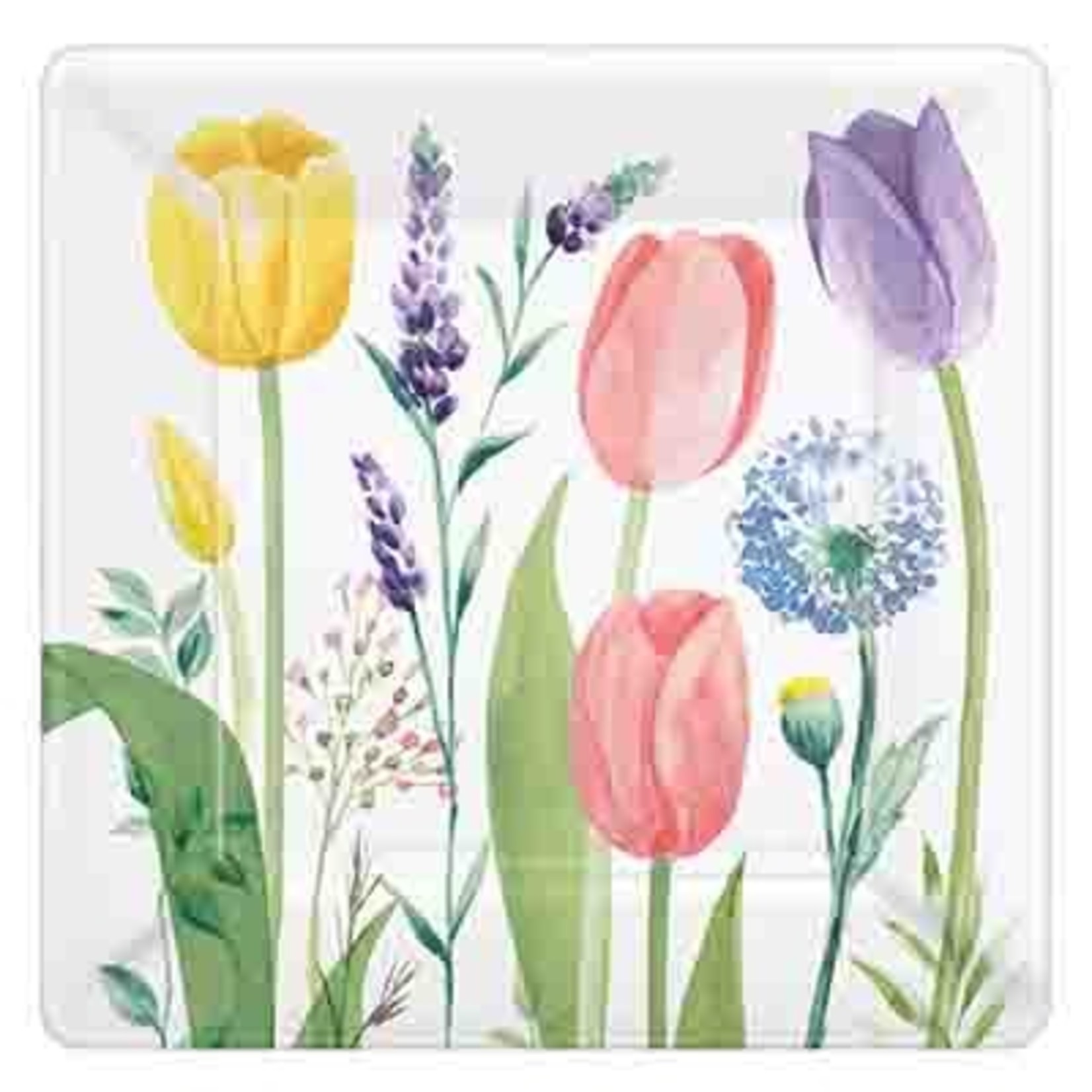 Amscan 7" Tulip Garden Square Plates - 8ct.