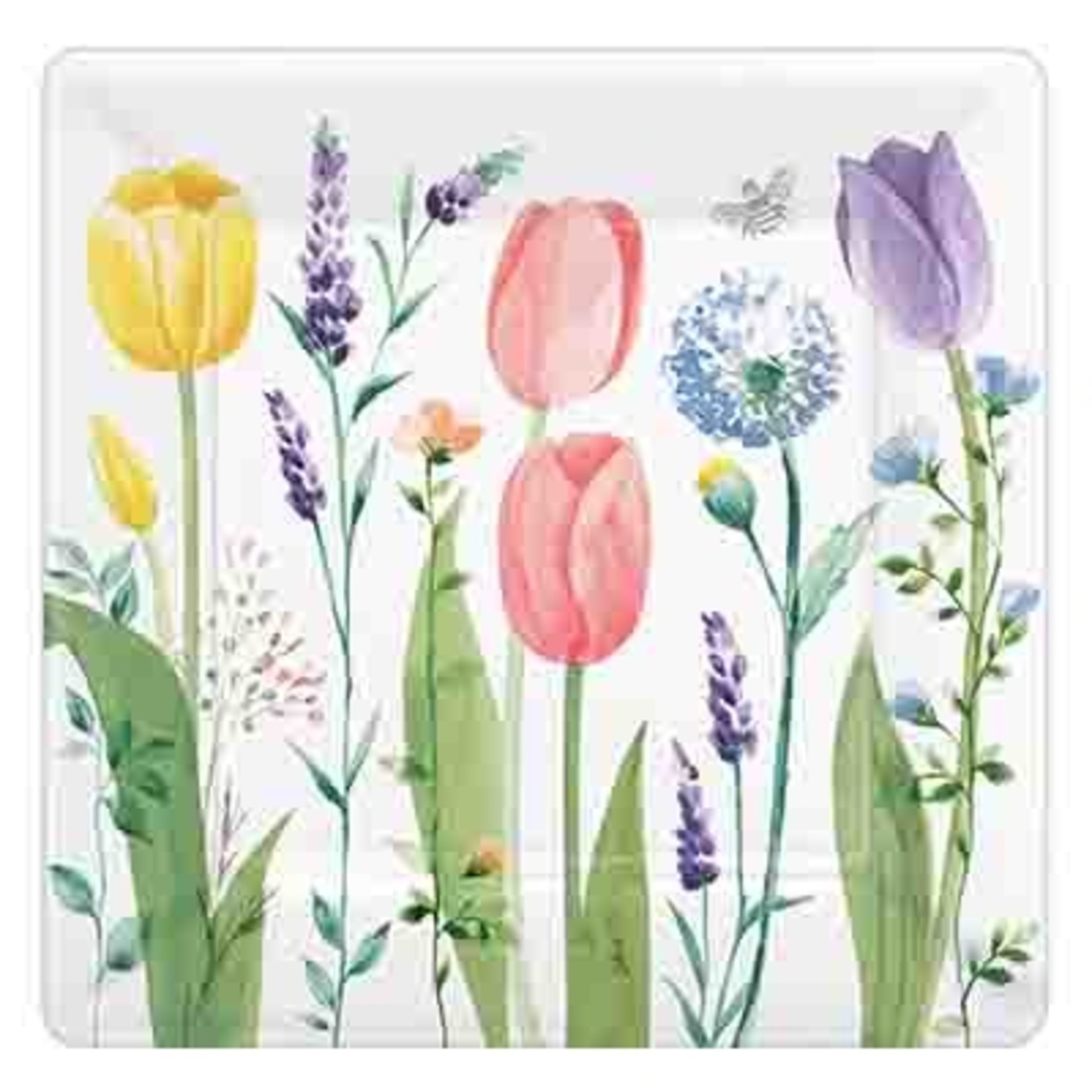 Amscan 10" Tulip Gardens Square Plates - 8ct.