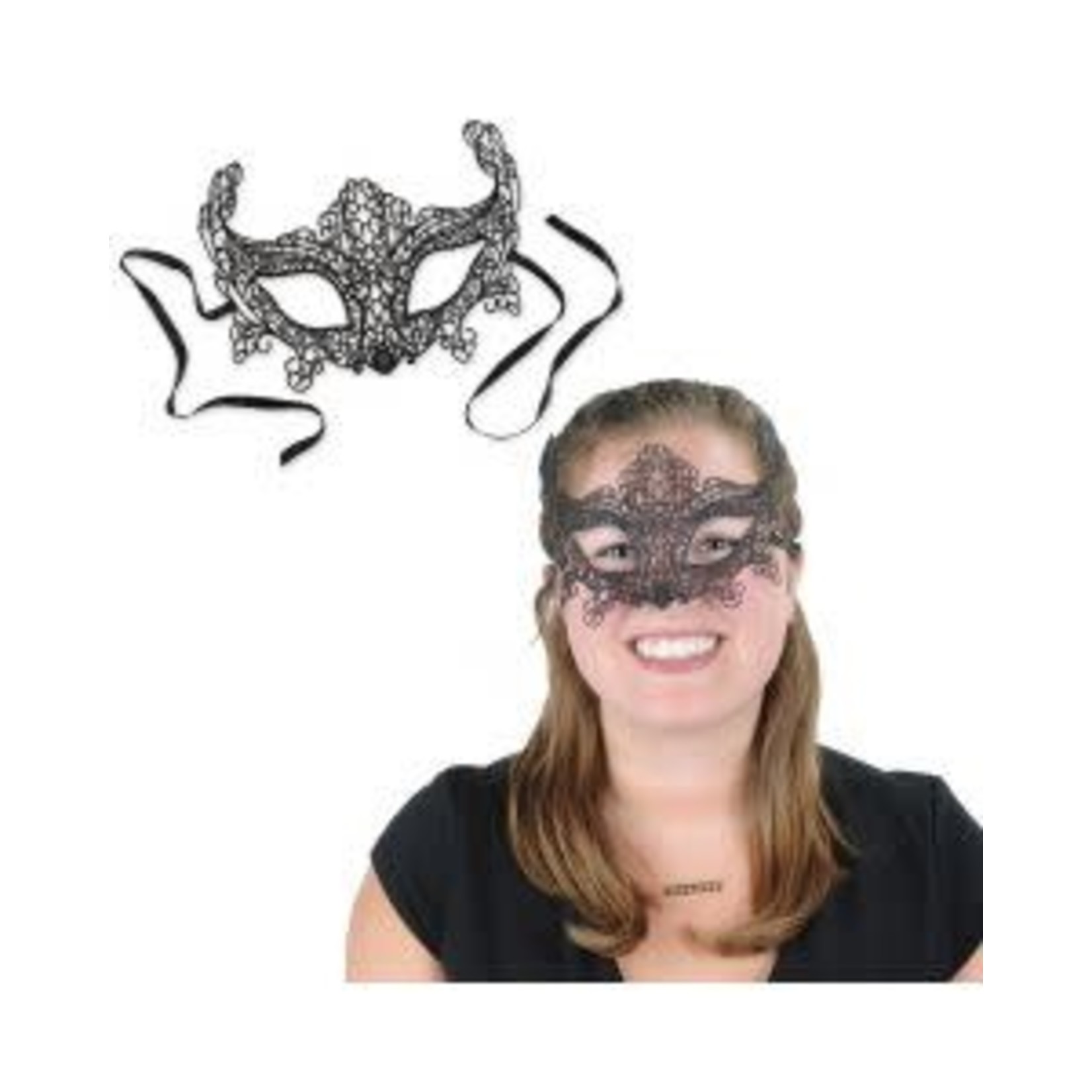 Beistle Masquerade Black Lace Mask - 1ct.