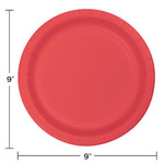 TOC 9" Coral Paper Plates - 24ct.