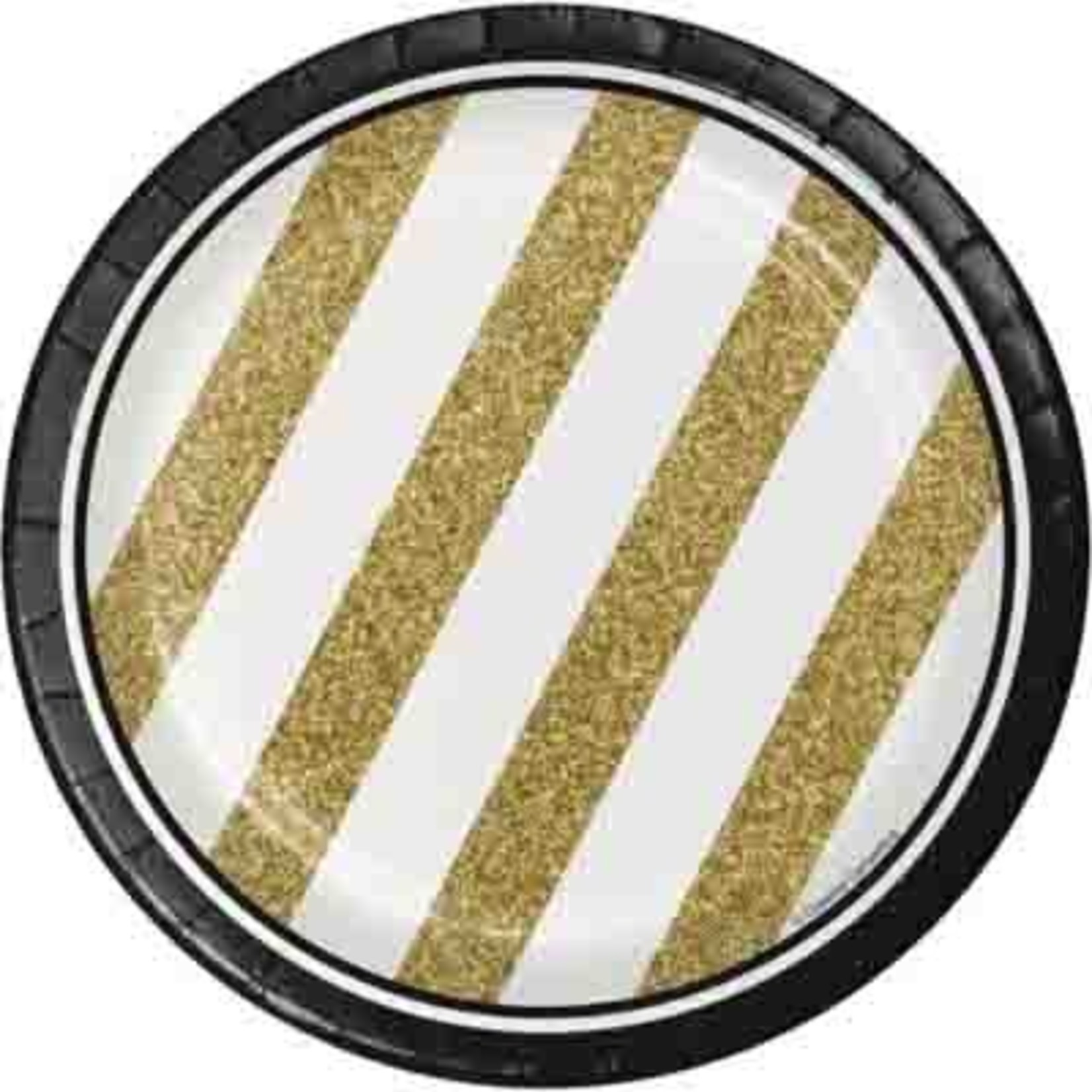 Creative Converting 7" Black & Gold Plates - 8ct.