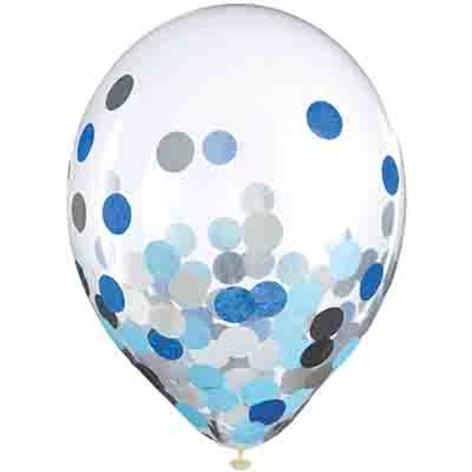 Amscan 12" Blue & Silver Latex Confetti  Balloons - 6ct.