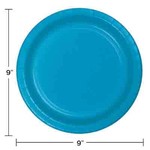 Touch of Color 9" Turquoise Blue Paper Plates - 24ct.