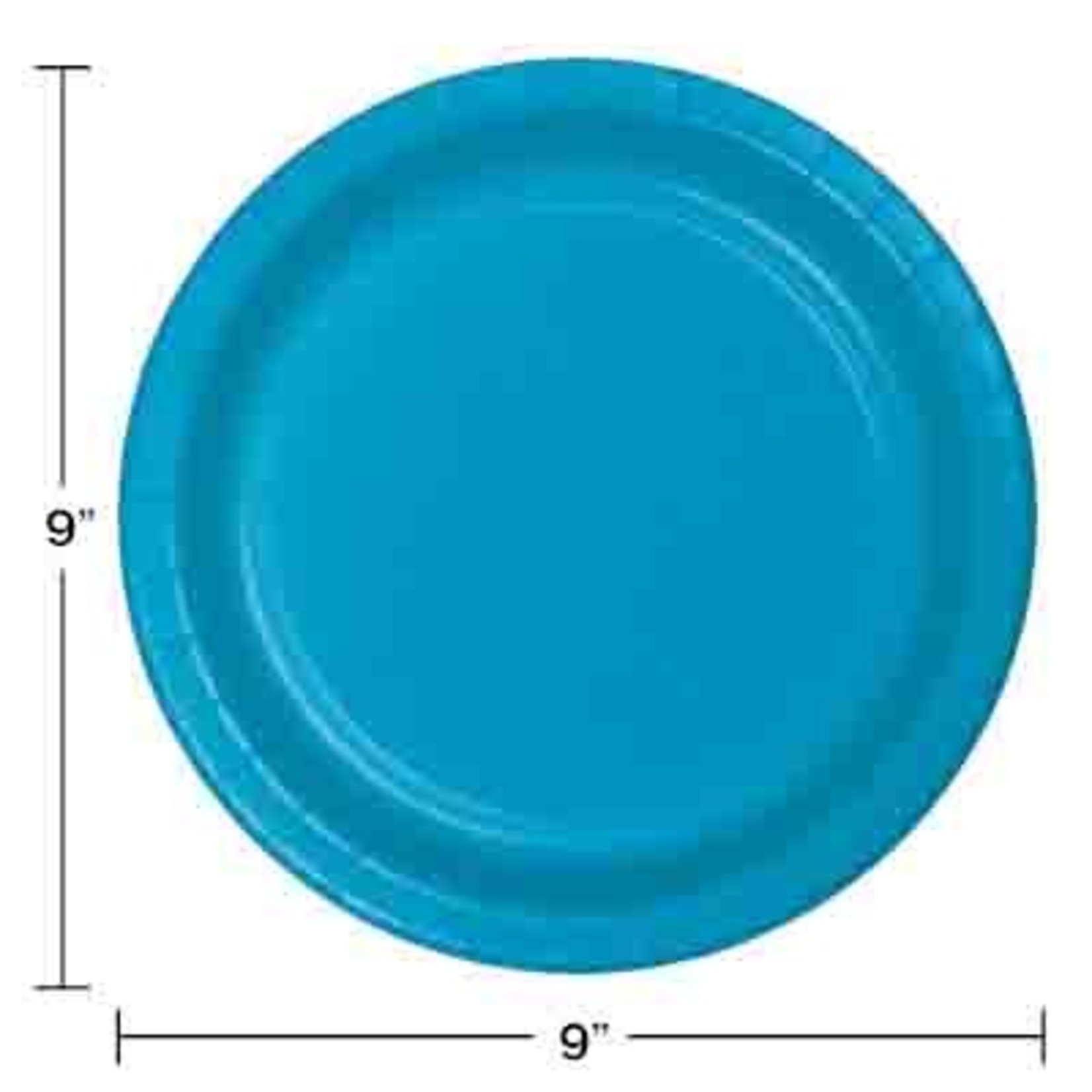 Touch of Color 9" Turquoise Blue Paper Plates - 24ct.