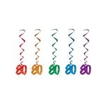 Beistle 80th Birthday Hanging Whirls - 5ct.