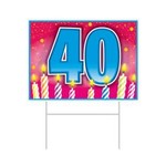 Beistle 40th Birthday Yard Sign - 11.5" x 15.5"
