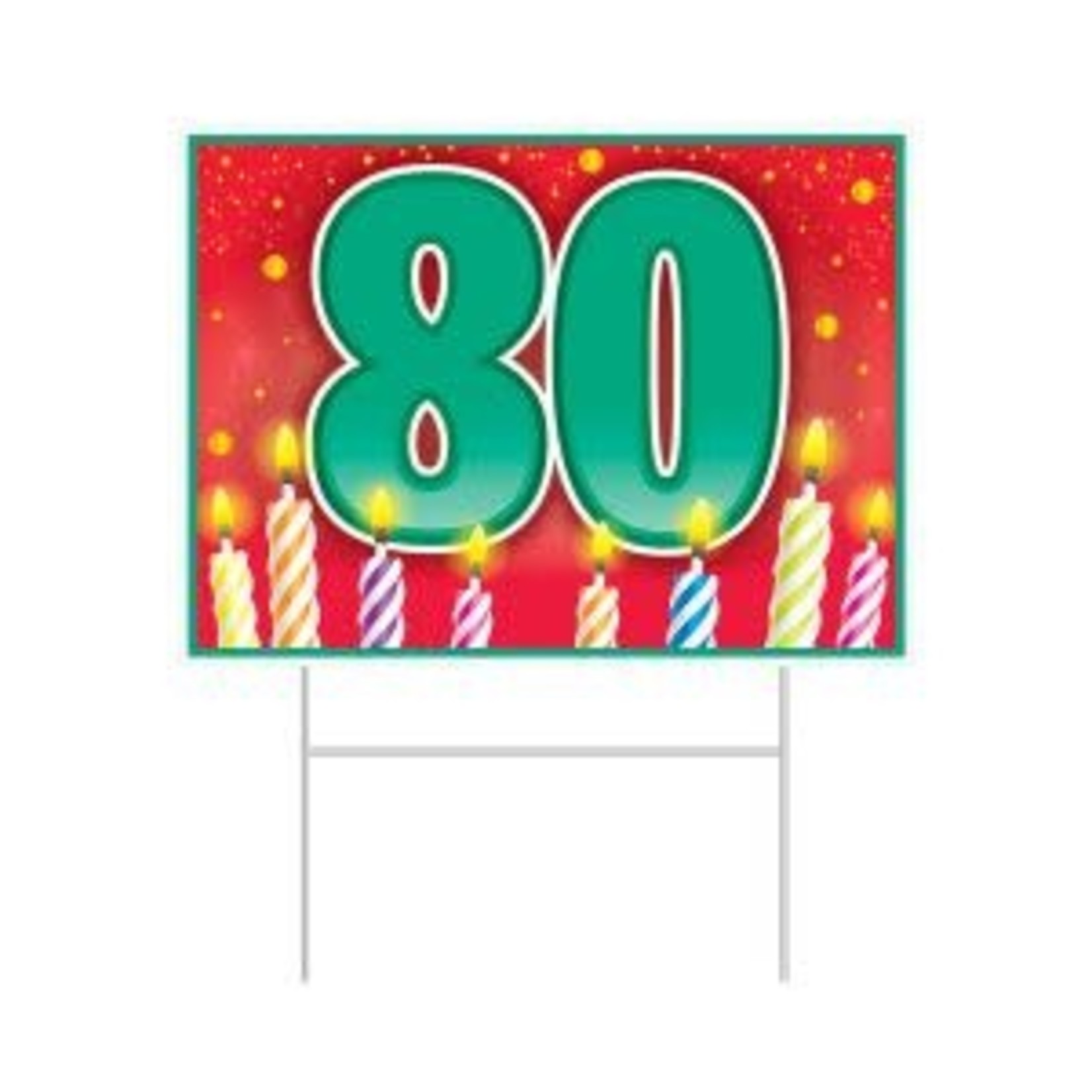 Beistle 80th Birthday Yard Sign - 11.5" x 15.5"