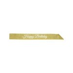 Beistle Happy Birthday Gold Glittered Sash - 1ct.