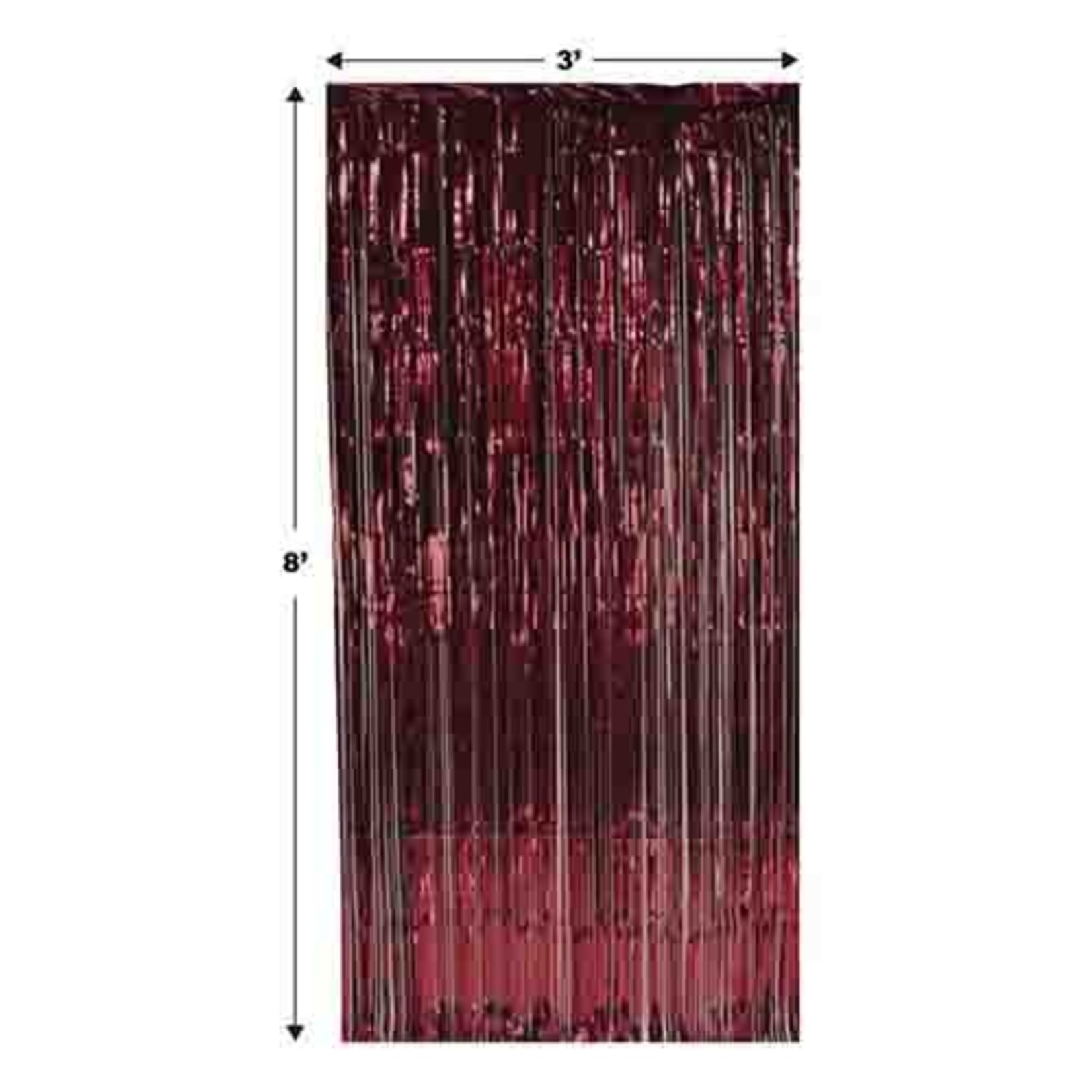 Beistle Burgundy Metallic Door Curtain/ Backdrop - 36" x 8'