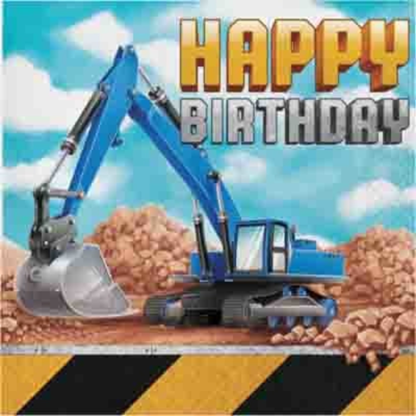 Creative Converting Big Dig Construction Happy BirthDay Lunch Napkins - 16ct.