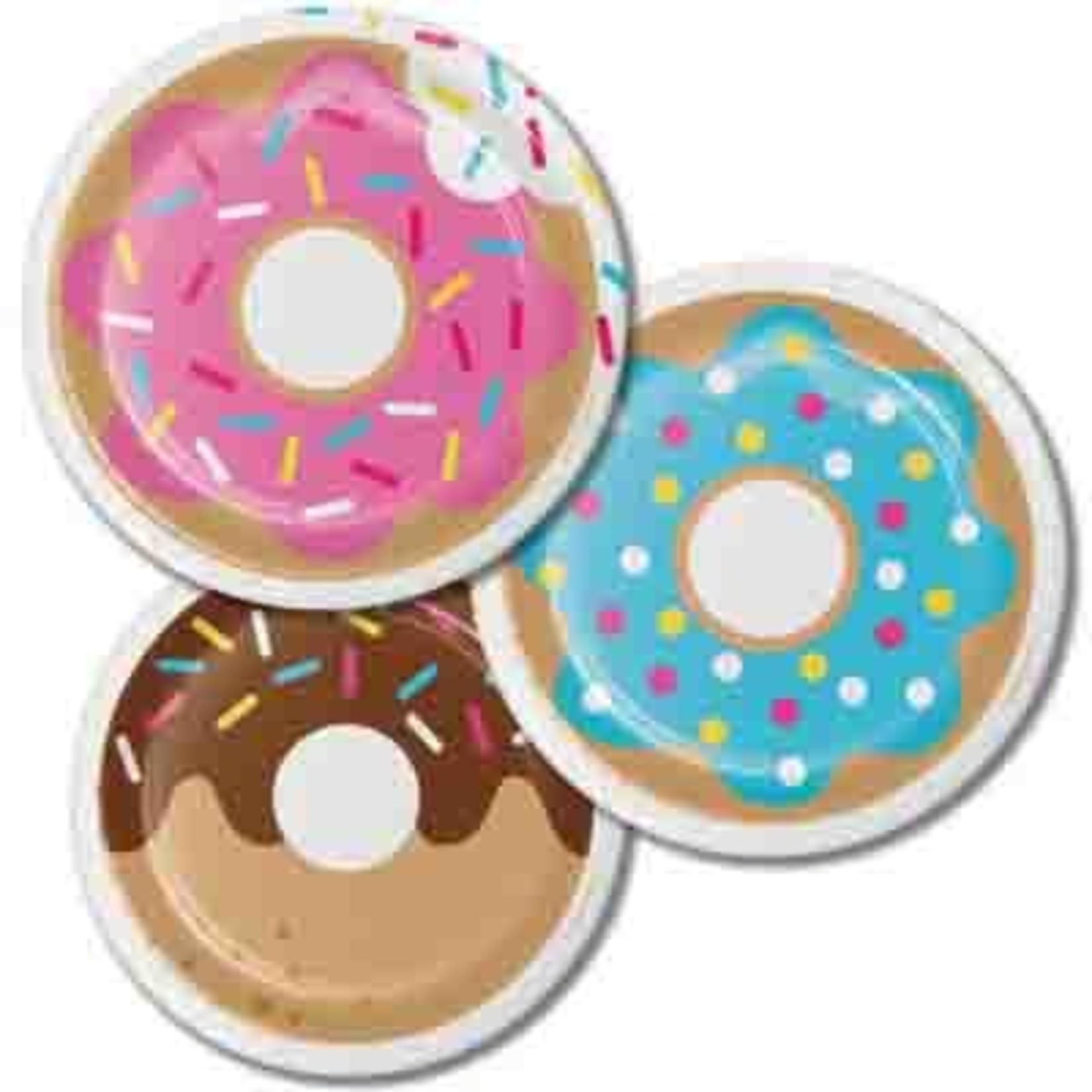Creative Converting 7" Donut Time Plates (3 different styles) - 8ct.