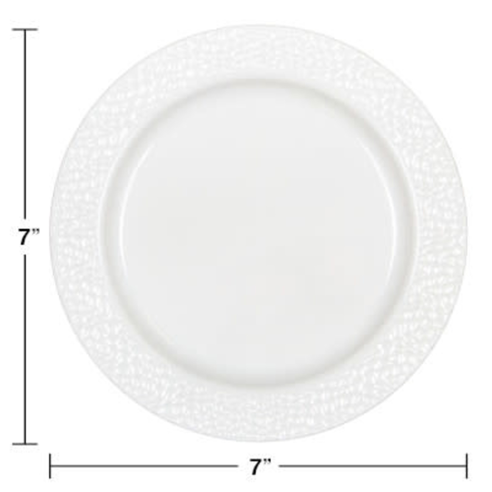 Creative Converting 7" Premium Pebble Rimmed White Plastic Plates - 10ct.