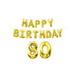 Beistle Gold Happy 80th Birthday Air-Filled Balloon Letter Banner - 15ft.