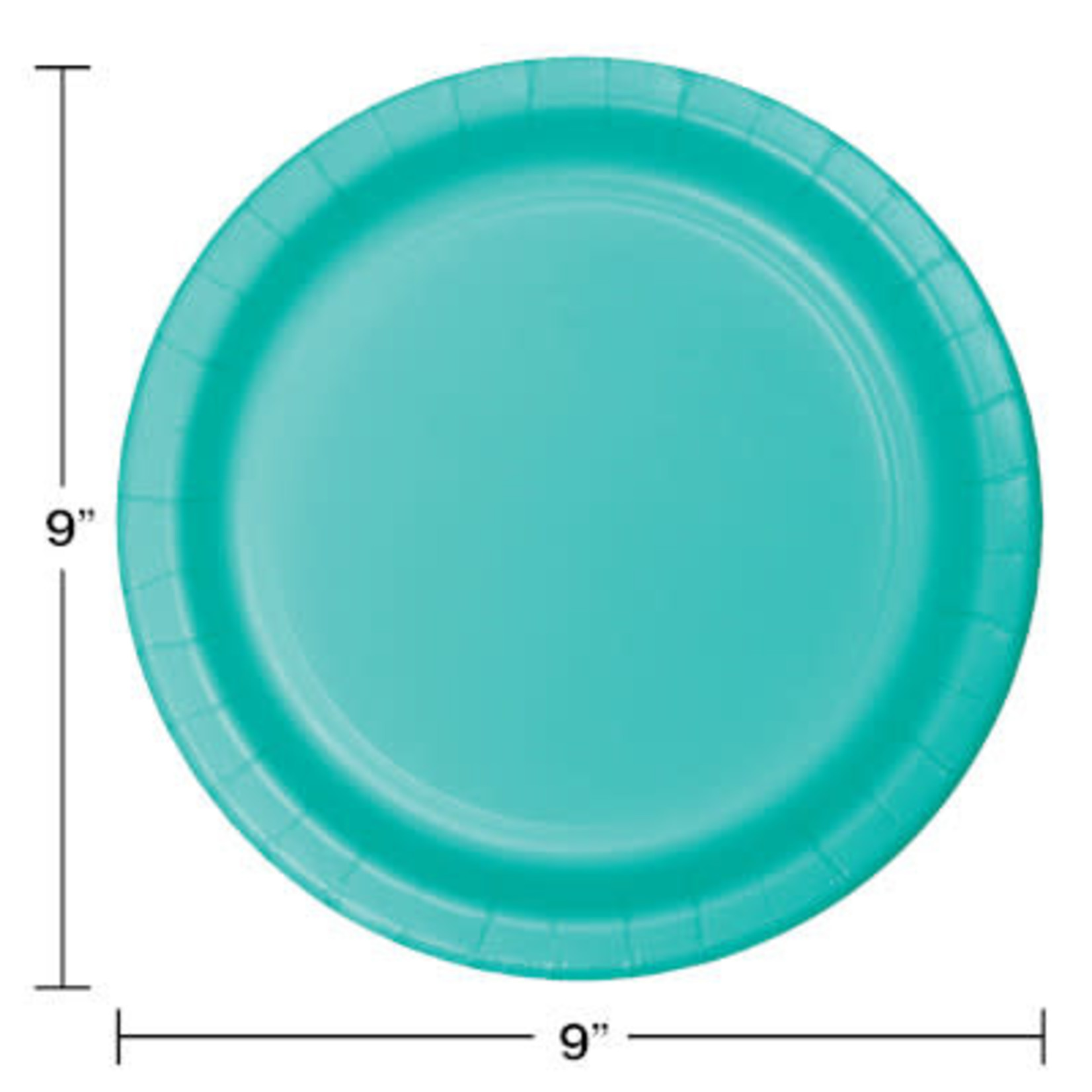 Touch of Color 9" Teal Lagoon Round Paper Plates - 24ct.