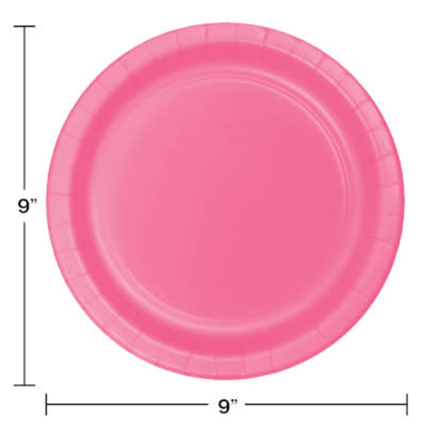 Touch of Color 9" Candy Pink Paper Plates - 24ct.