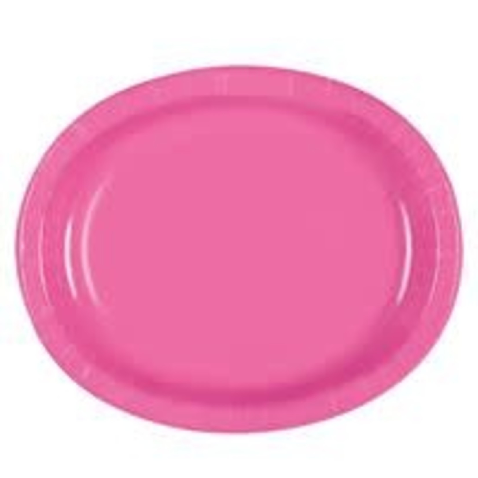 unique 10" x 12" Hot Pink Oval Plates - 8ct.