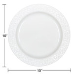Creative Converting 10." White Pebble Rimmed Plastic Plates - 10ct.