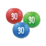 Beistle 10" 30th Birthday Lanterns - 3ct.
