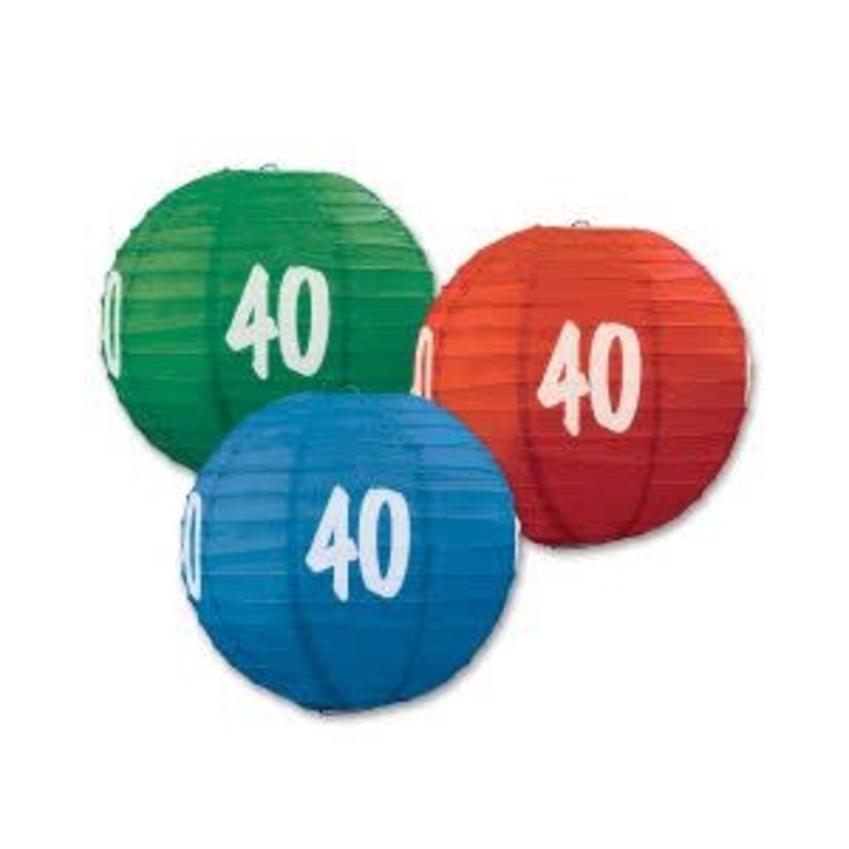 Beistle 10" 40th Birthday  Lanterns - 3ct.