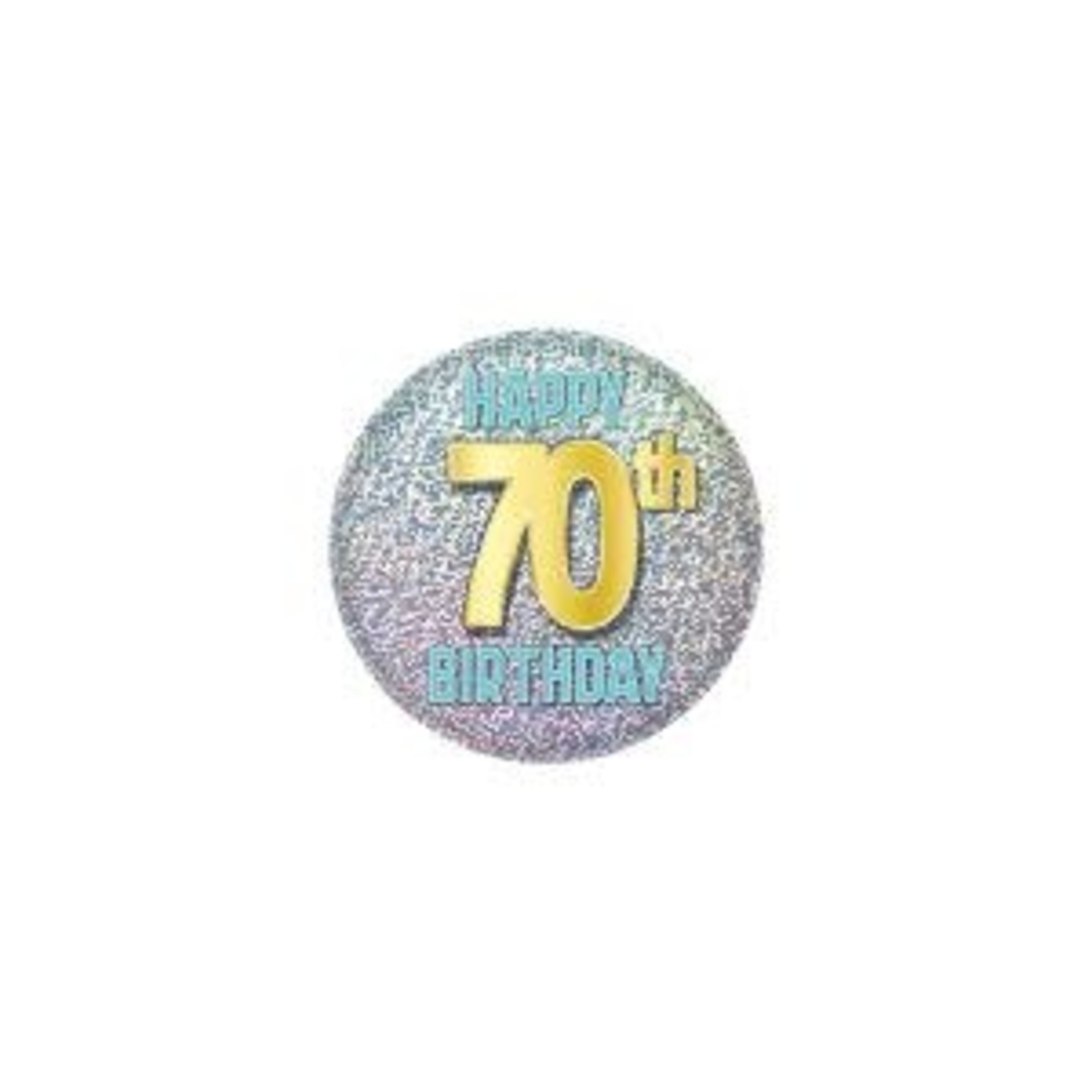 Beistle 70th Glittering Birthday Button - 1ct.