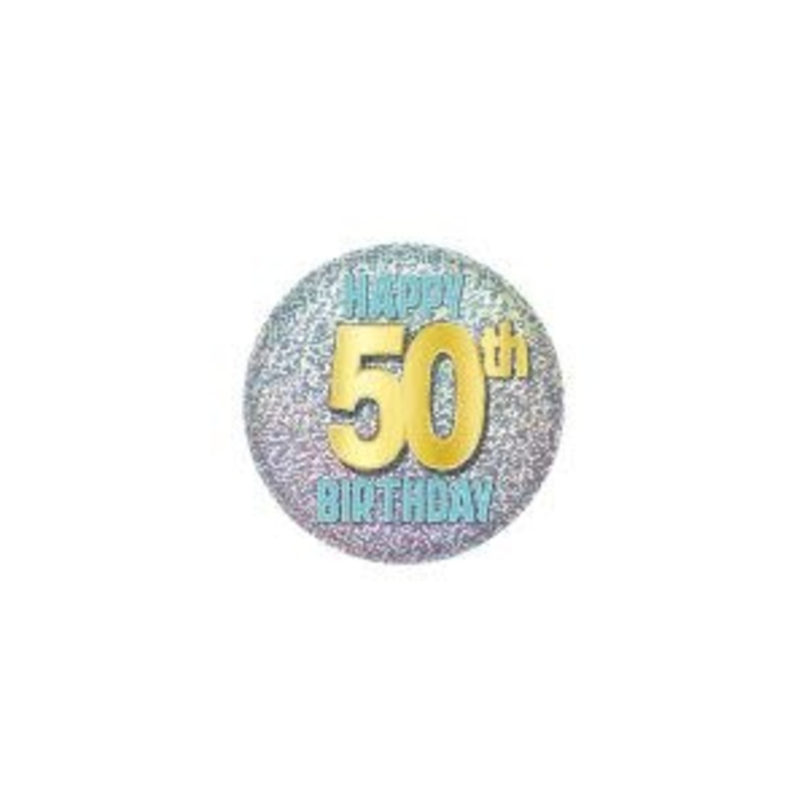 Beistle 50th Glittering Birthday Button - 1ct.