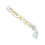 Beistle 90th Gold Glittered Birthday Sash - 1ct.