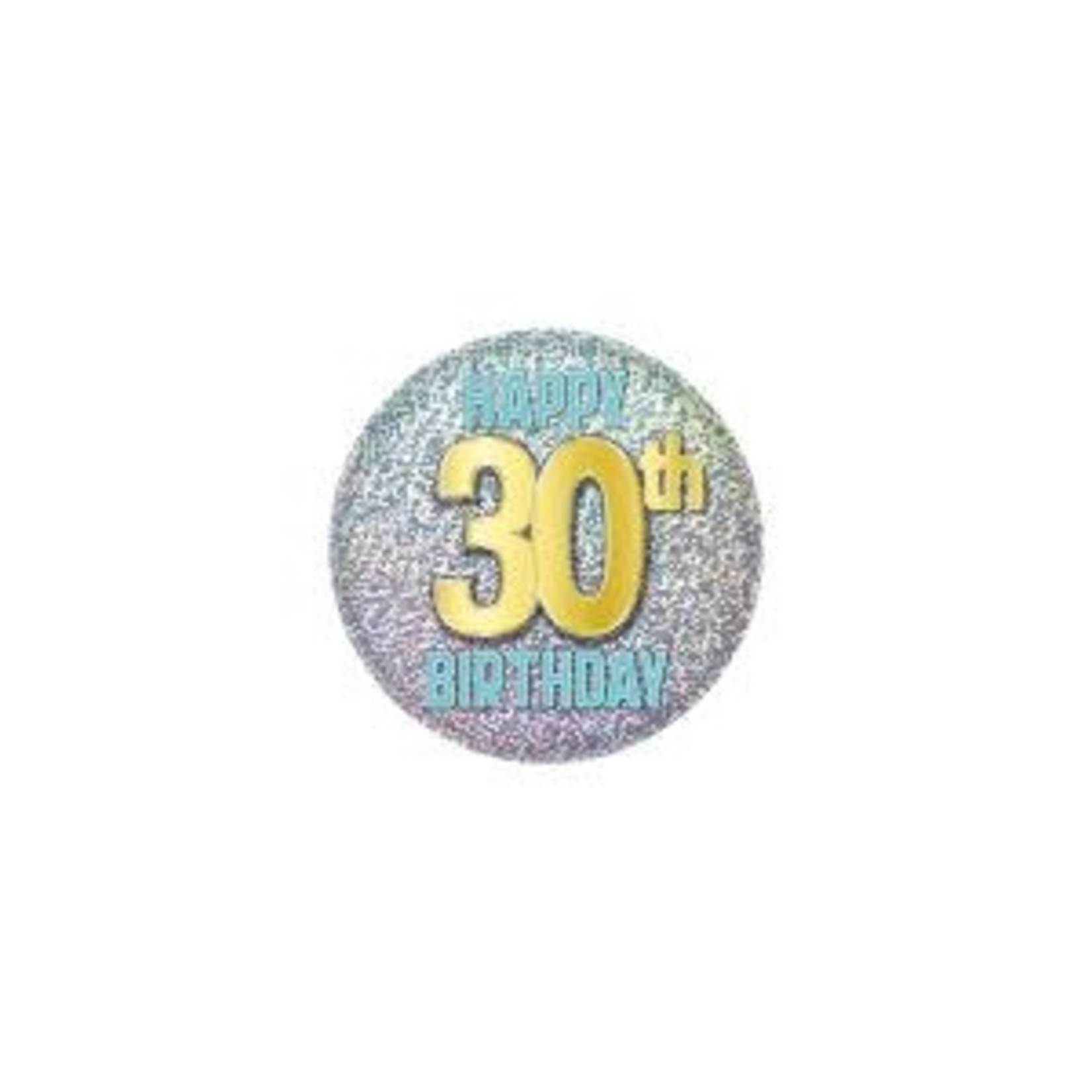 Beistle 30th Glittering Birthday Button - 1ct.