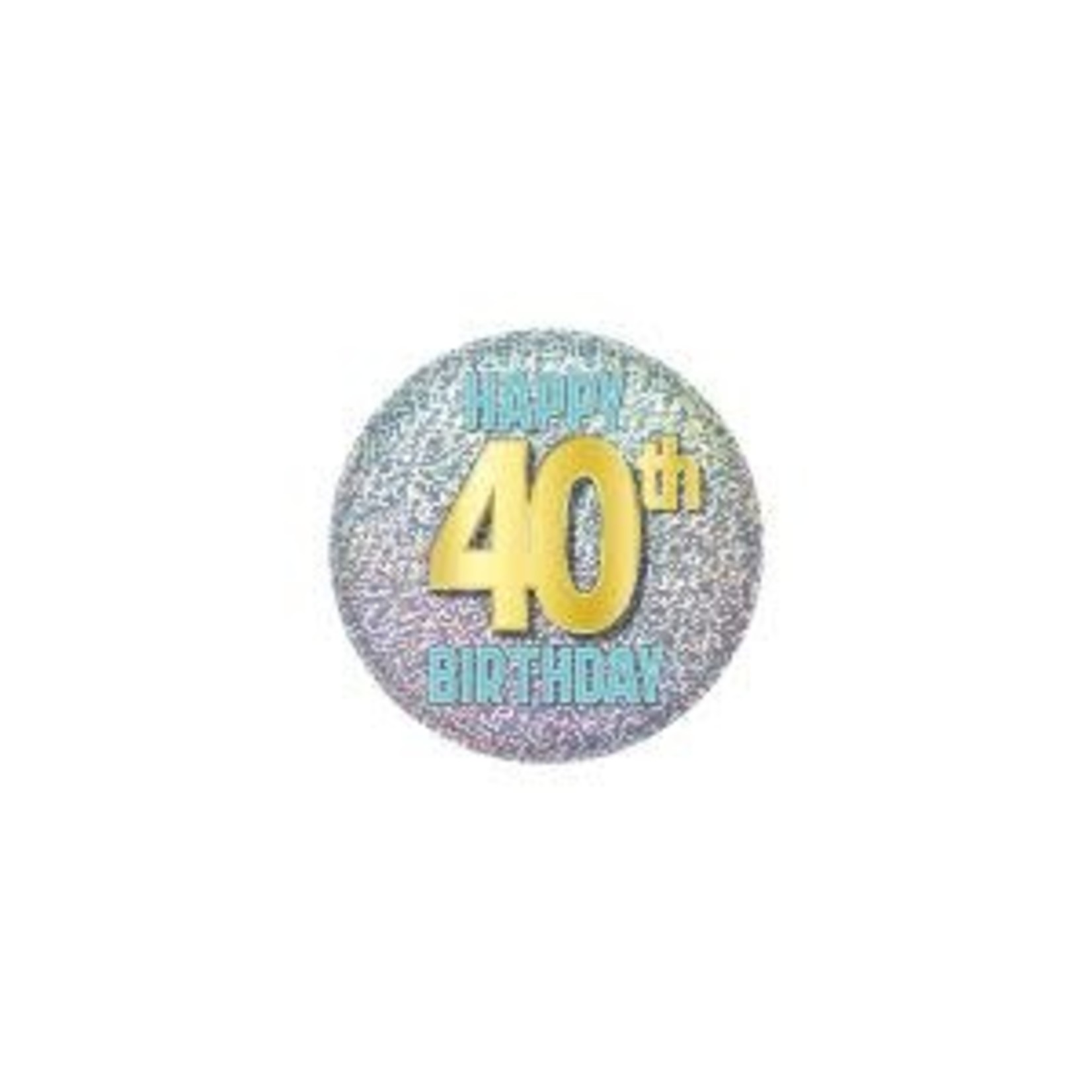 Beistle 40th Glittering Birthday Button - 1ct.