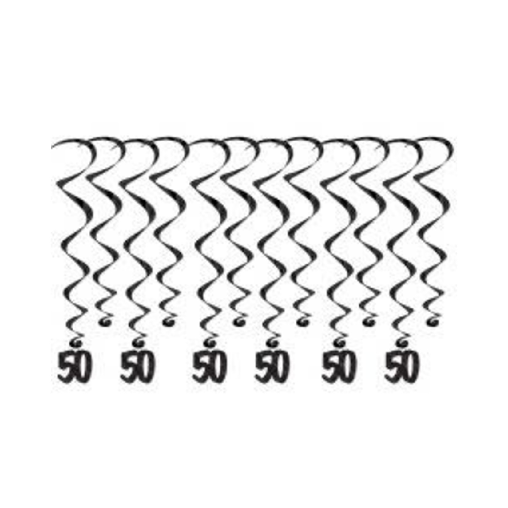 Beistle 50th Birthday Black Swirls - 12ct.