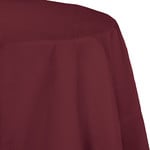 Touch of Color 82" Burgundy Plastic-Lined Round Tablecover - 1ct.