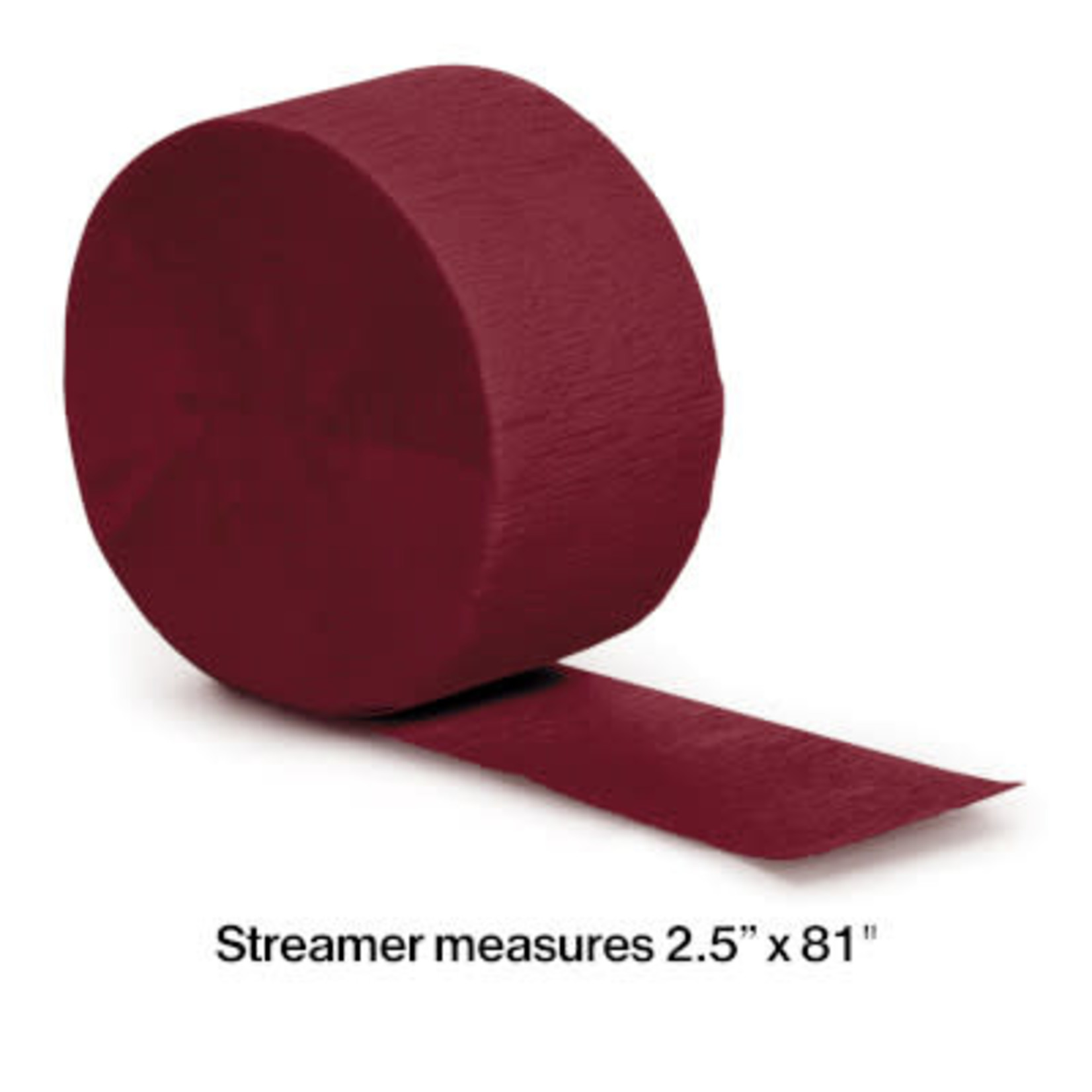 Touch of Color 81' Burgundy Crepe Paper Streamer