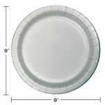 Touch of Color 9" Shimmering Silver Paper Plates - 24ct.