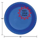 Touch of Color 10" Cobalt Blue Plastic Plates - 50ct. Hi-Ct.