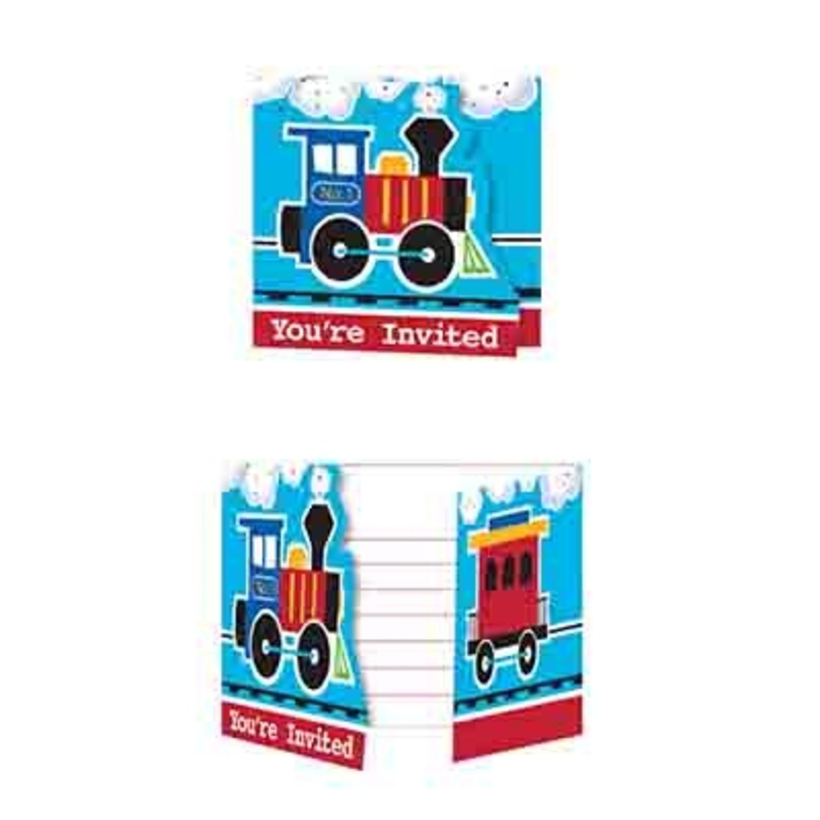 Creative Converting All Aboard Foldable Invites - 8ct.