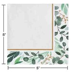 Creative Converting Eucalyptus Greens Beverage Napkins - 16ct.