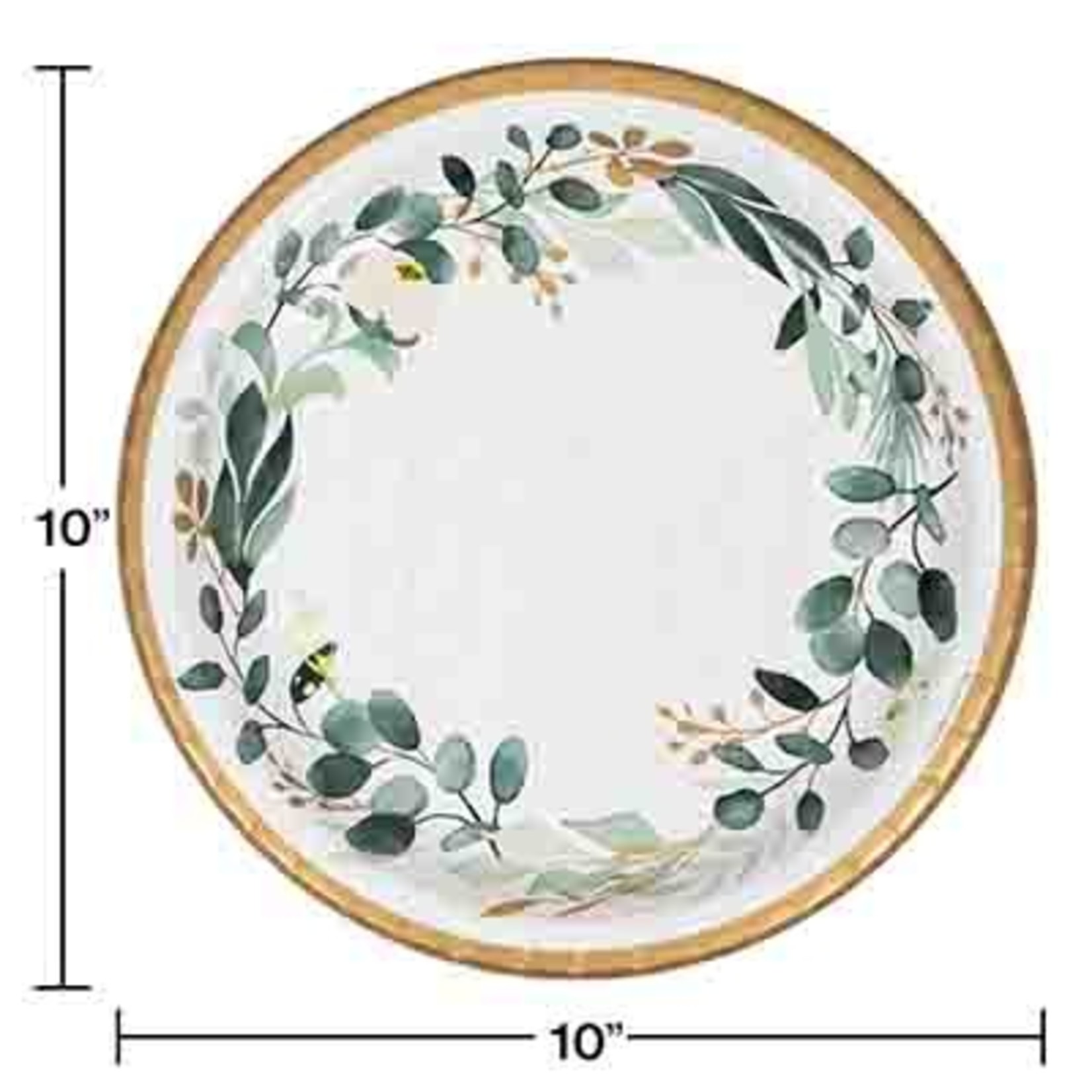 Creative Converting 10" Eucalyptus Greens Plates - 8ct.