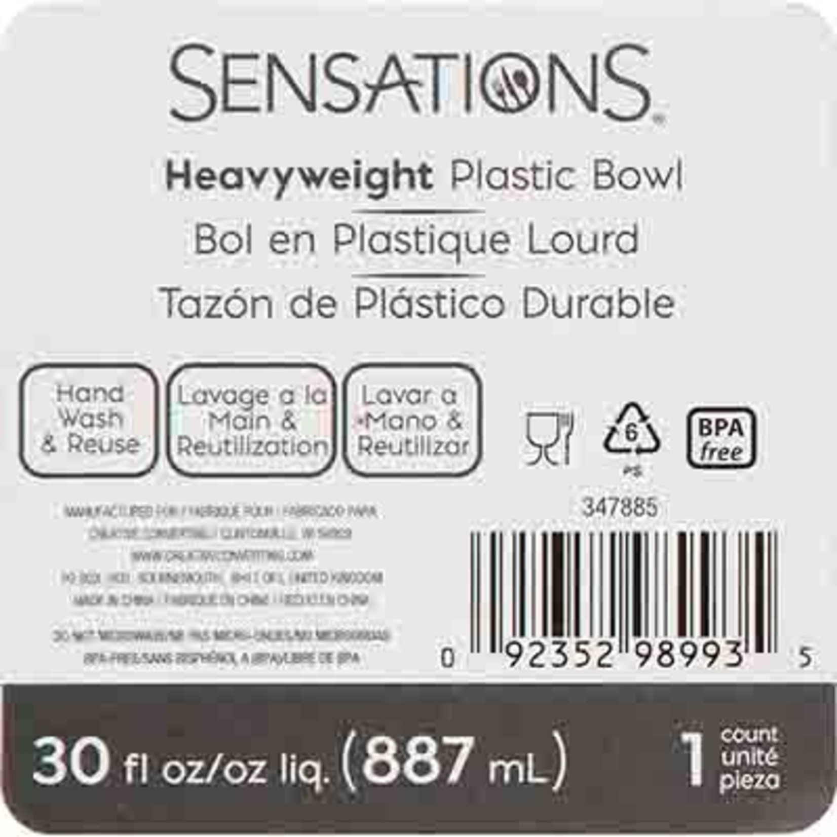 Creative Converting 30oz. Clear Pebble Heavy Duty Serving Bowl - 1ct.