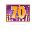 Beistle 70th Birthday Plastic Yard Sign w/ Stakes