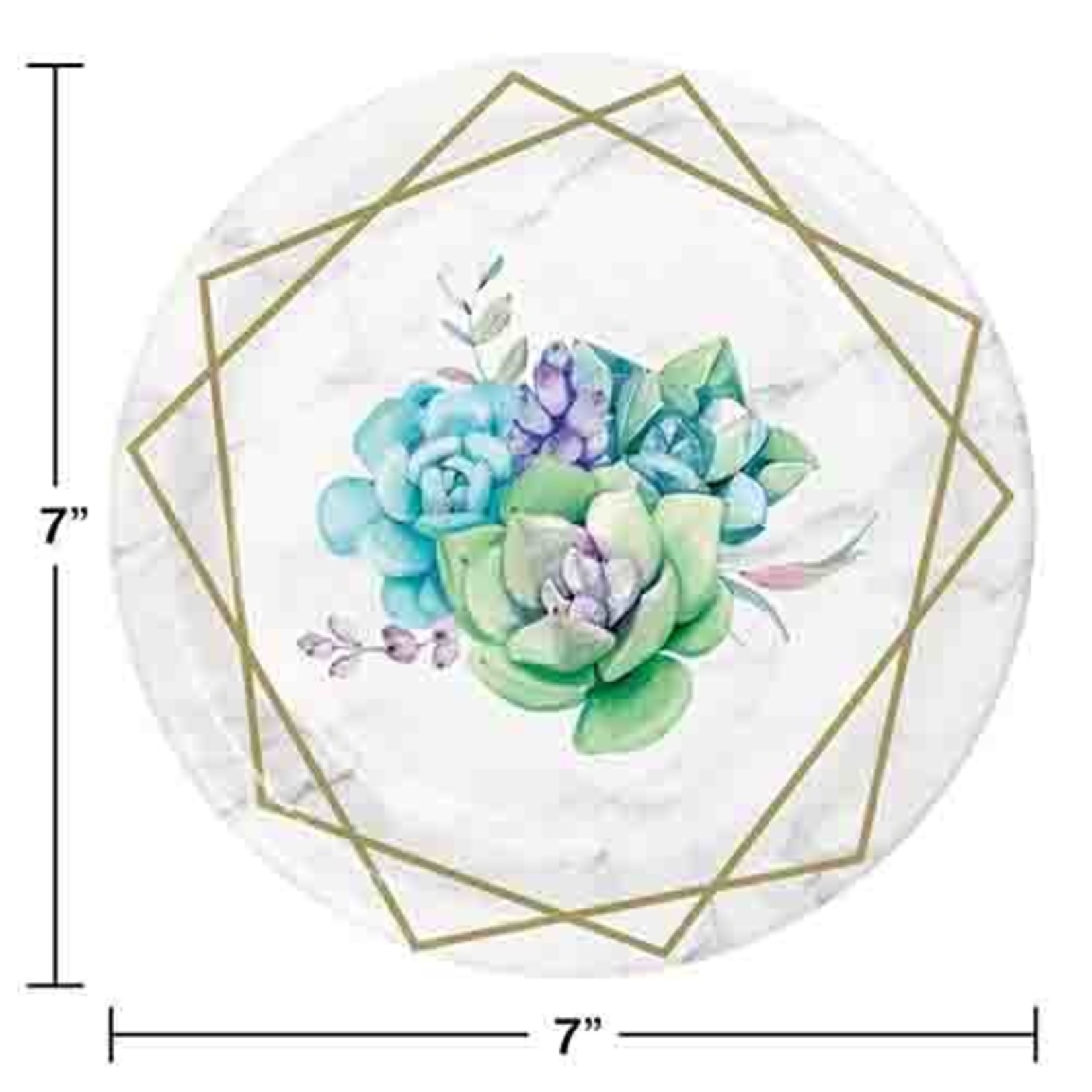 Creative Converting 7" Geometric Succulents Paper Plates - 8ct.