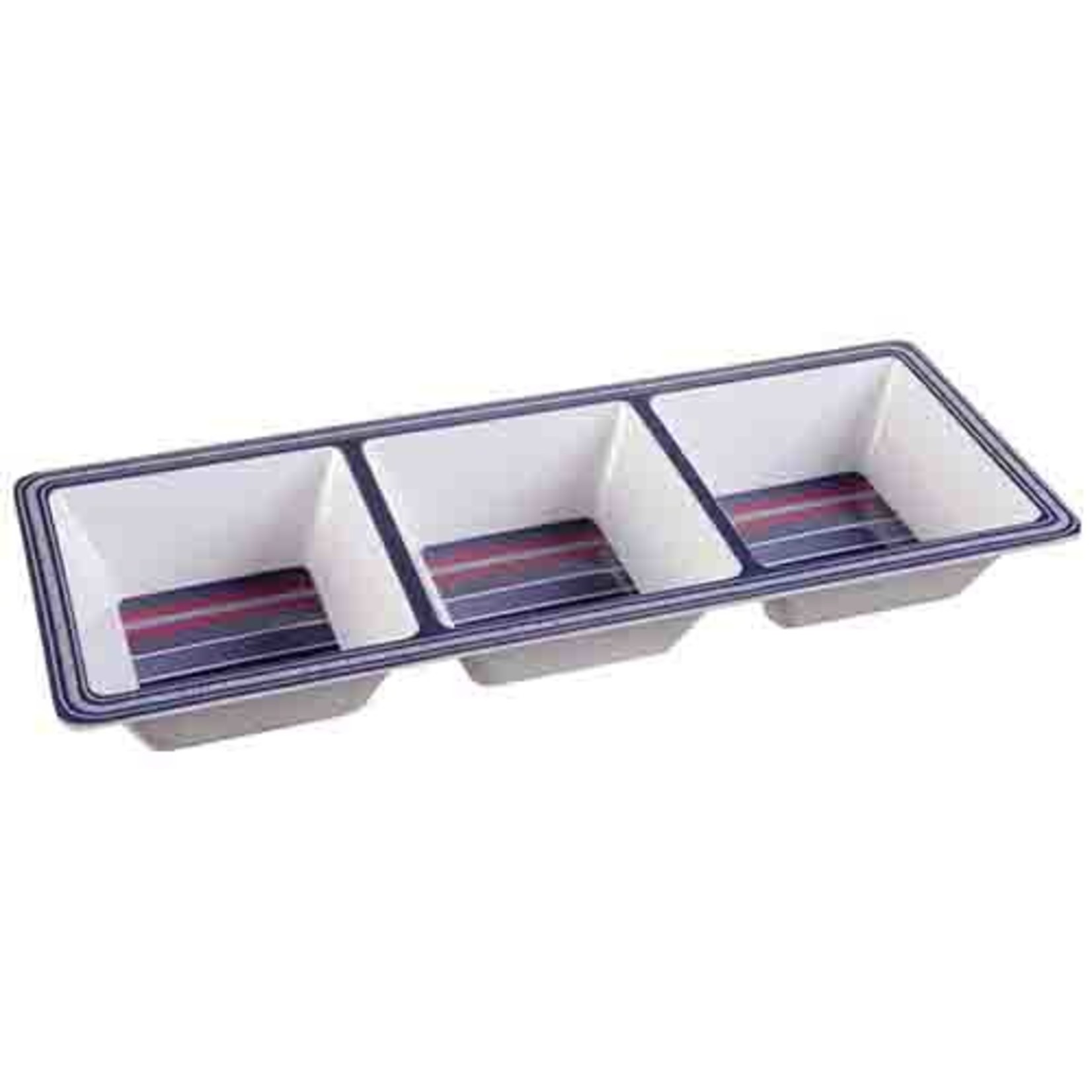 Amscan Patriotic 3 Compartment Chip Dip Tray - 1ct. (6" x 14")