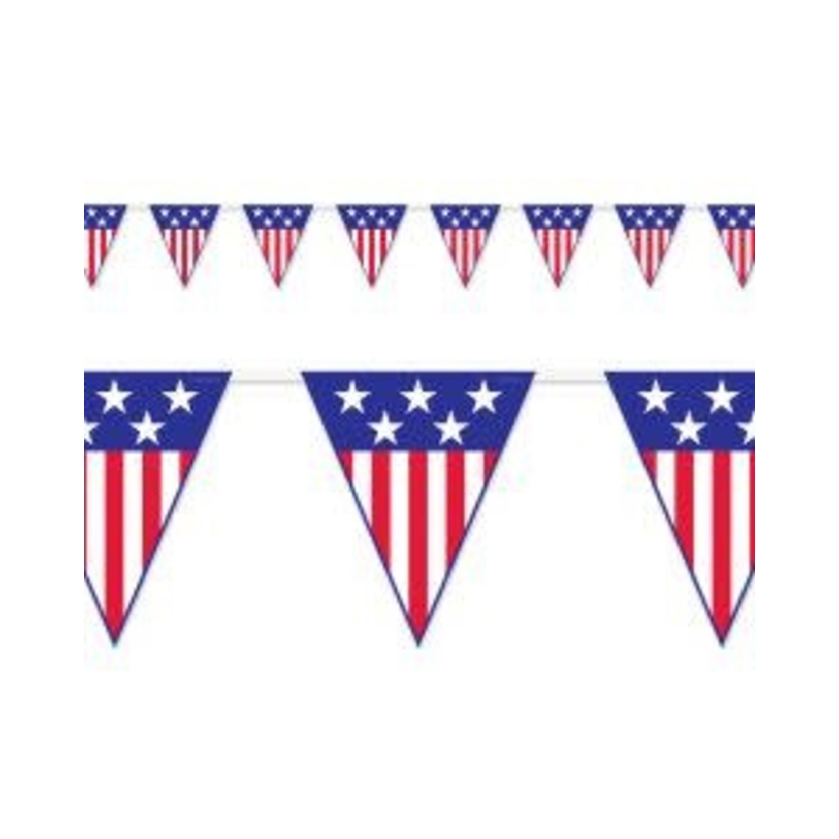 Beistle American Flag Pennant Banner - 12'