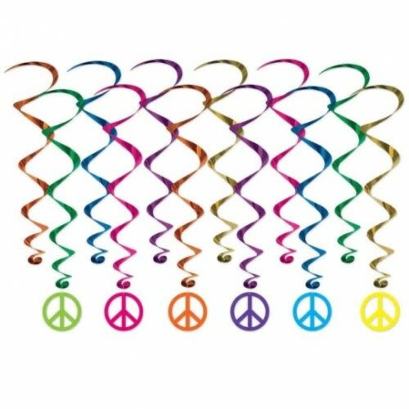 Beistle Peace Sign Hanging Whirls - 5ct. (Asst. Colors)